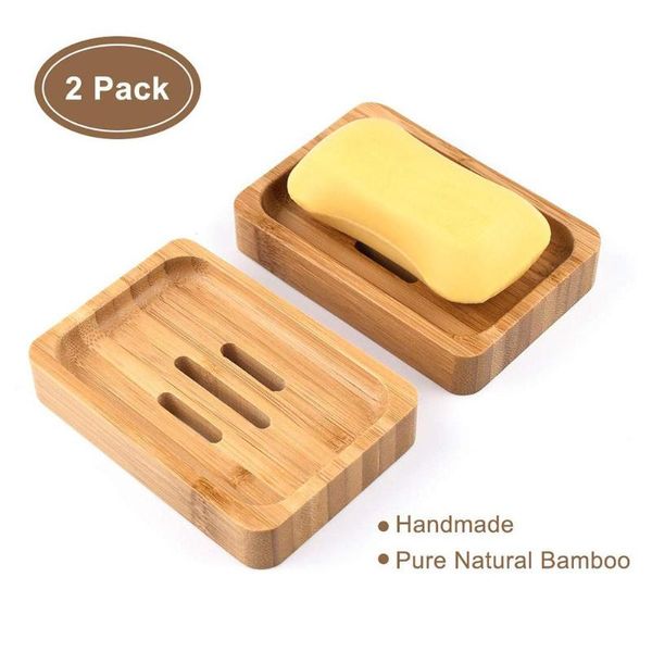 

soap dishes 2pcs handmade wood bamboo dish tray case bathroom clean shower holder portable storage rack