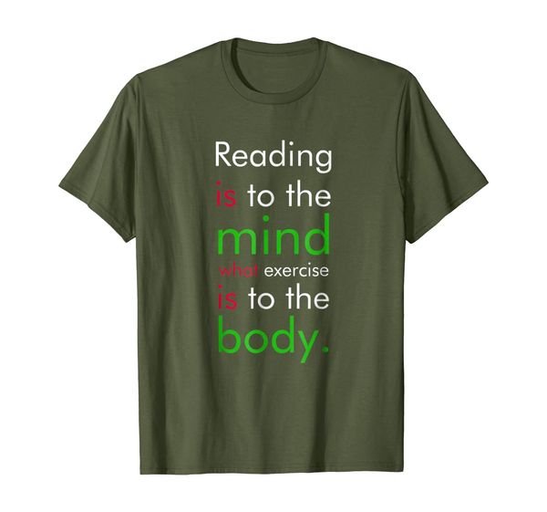 

reading is to the mind - premium cotton t-shirt, White;black
