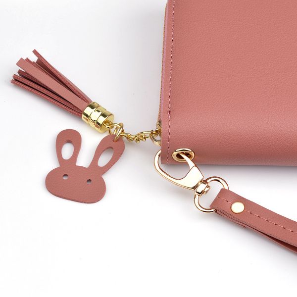 

ladies wallets women long purse 2019 new womens wallets multi-functional large-capacity zipper tassel wallet phone bag carteras, Red;black