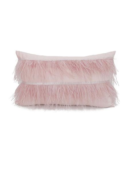 

ins wind real feather waist pillow ostrich feather sofa cushion decorative