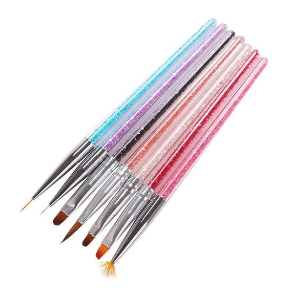

nail brushes 2021 sell acrylic brush 7 pcs per set of tool for cleaning, Yellow