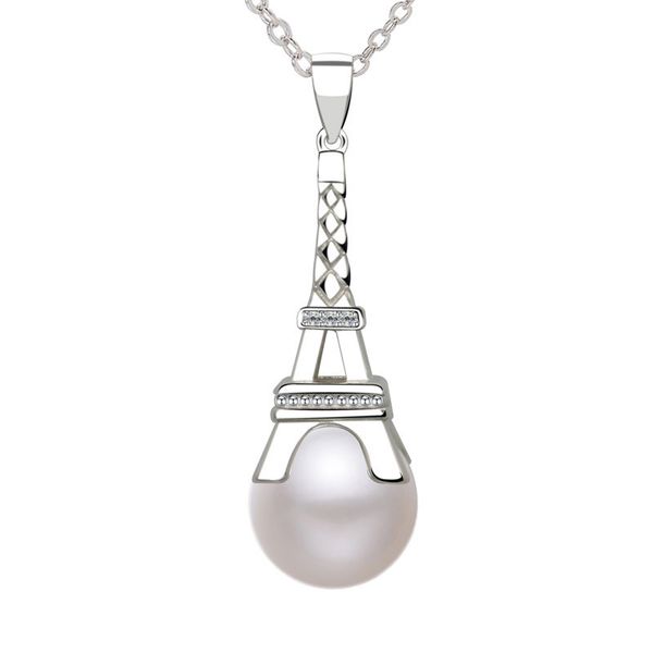 

necklace sterling silver jewelry pearl fashion all-match clavicle chain suitable for social gathering party eiffel tower pendant