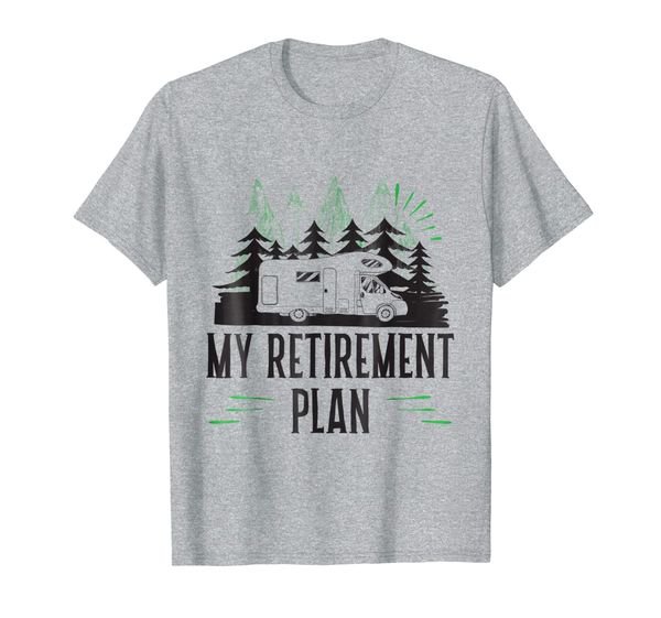 

funny retirement plan rv camper t-shirt, White;black