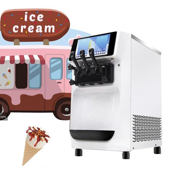 

new mini ice cream machine 10 inch display smart three-head ice cream machine