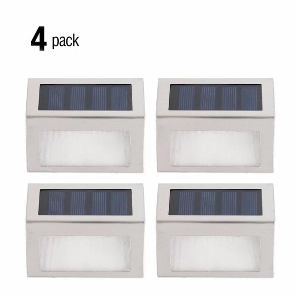 

solar lamps pack of 4 - outdoor stainless steel led step acciaio inox impermeabile giardino pathway scale luce , deck, patio, etc