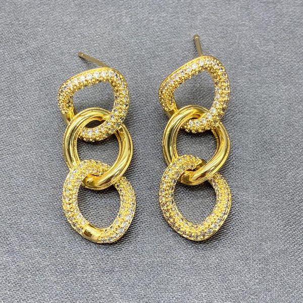 

hoop & huggie 5pairs/lot est arrived twist brass cz drop earrings, Golden;silver