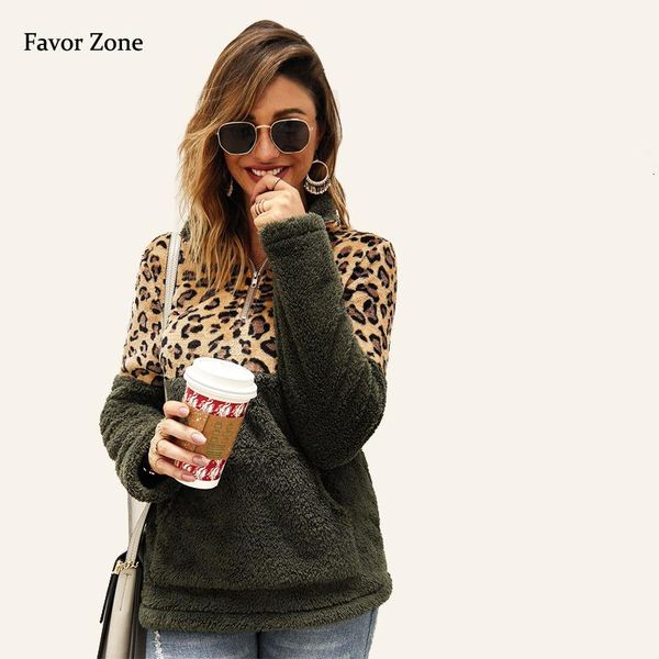 

women's hoodies & sweatshirts fleece thick sweatshirt women leopard patchwork oversized hooded pullover autumn winter warm casual fluff, Black
