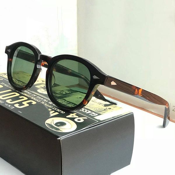 

sunglasses johnny depp men driving shade polarized sun glasses green lens woman brand vintage acetate frame with box, White;black