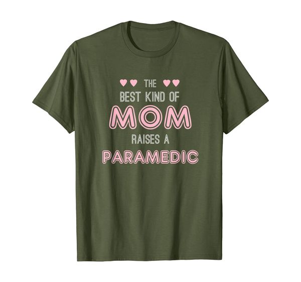

mom raises a paramedic funny ems parent gifts t-shirt, White;black