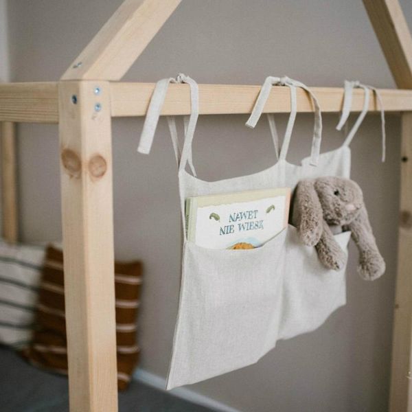 

storage bags linen bedside hanging pocket bag bedroom magazine pouch diaper caddy toy holder baby tissue box home organizer