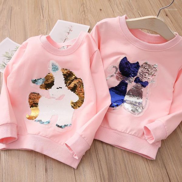 

jackets baby sequined sweater 2021 autumn girls' clothing children's round neck coat1, Blue;gray