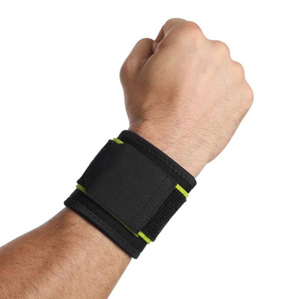 

sport wristband adjustable wrist support wrap bandage gym sports safety elastic protector hand bands strap, Black;red