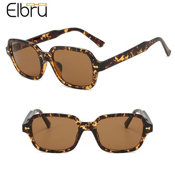 

sunglasses elbru 2021 vintage square brand designer colorful eyewear for women retro sunshades uv400 lens sun glasses female, White;black