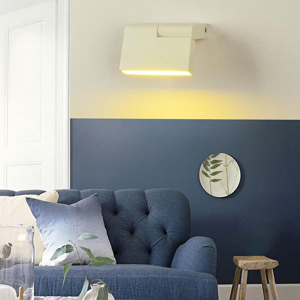 

led lights decoration for wall bedroom 6w wall lamps can be rotated up and down matte white aluminum 3 years warranty