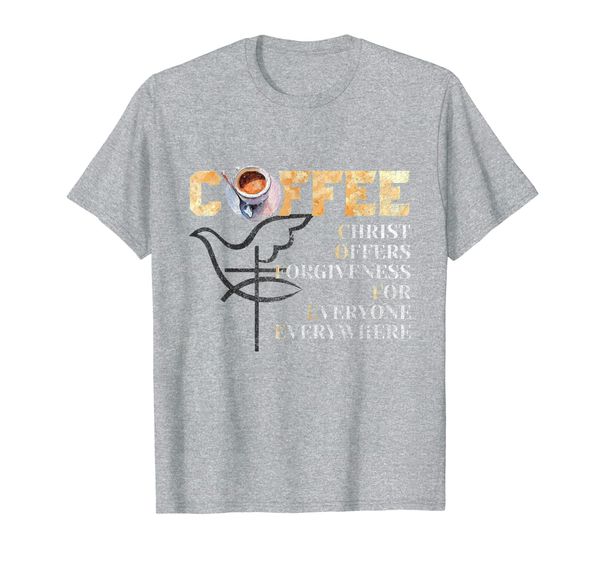 

coffee gets me started jesus keeps me going christian tee t-shirt, White;black
