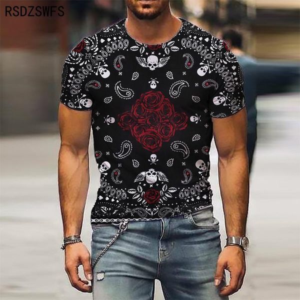 

men's t-shirts d pinting t-shirt casual short-sleeved o-neck pullover shirt street youth quick-drying fashion clothing male, White;black