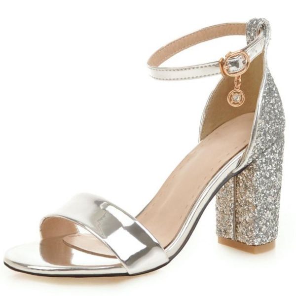 

sandals fanyuan summer gold for women fashion high heels gladiator sequined party wedding shoes woman large size 46, Black