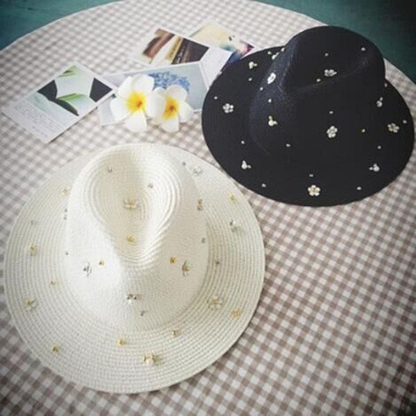 

stingy brim hats maershei summer straw hat ladies fashion retro cap, Blue;gray