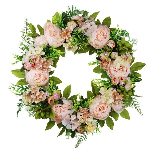 

peony hydrangea wreath door wreath - handcrafted for front door wall window wedding party garden home decor