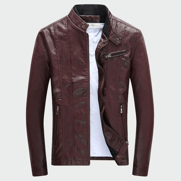 

men's fur & faux 2021 pu jackets coats autumn winter motorcycle biker leather jacket men clothes thick velvet m-3xl, Black