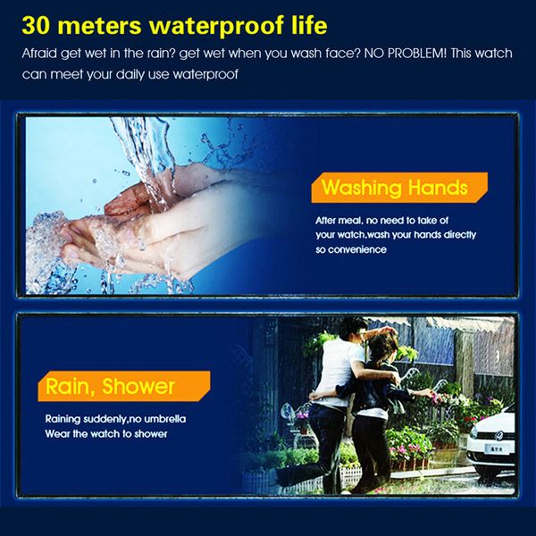 

honhx luxury men digital watch waterproof alarm clock led luminous display watches outdoor sport smart electronic watch, Black