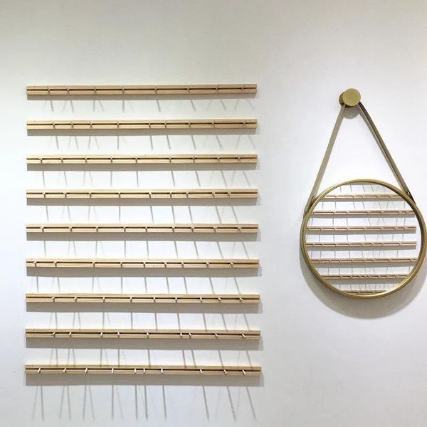 

jewelry pouches, bags wooden earrings necklace hanger organizer storage display shop slide splicing wall-mounted wall dedicated decor, Pink;blue