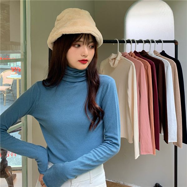 

women's knitted shirt 2021 autumn and winter new battery collar spinner thin coat iccv, White