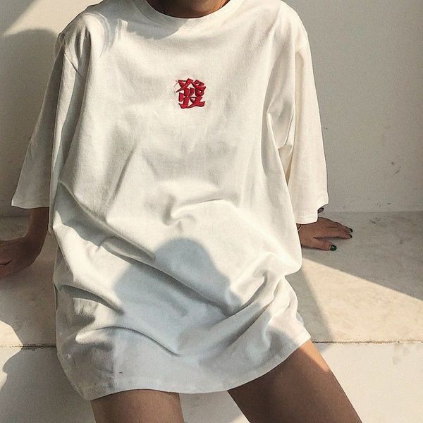 

women seamen summer shirts half casual streetwear harajuku femme mid-long short sleeves t-shirt seat shirt ao3n, White