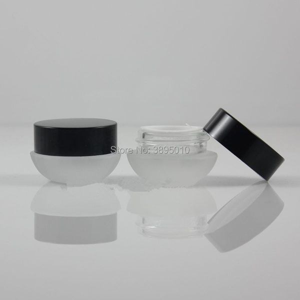 

storage bottles & jars empty 5g glass cream jar small women 5ml cosmetic container mini black lid refillable bottle f673