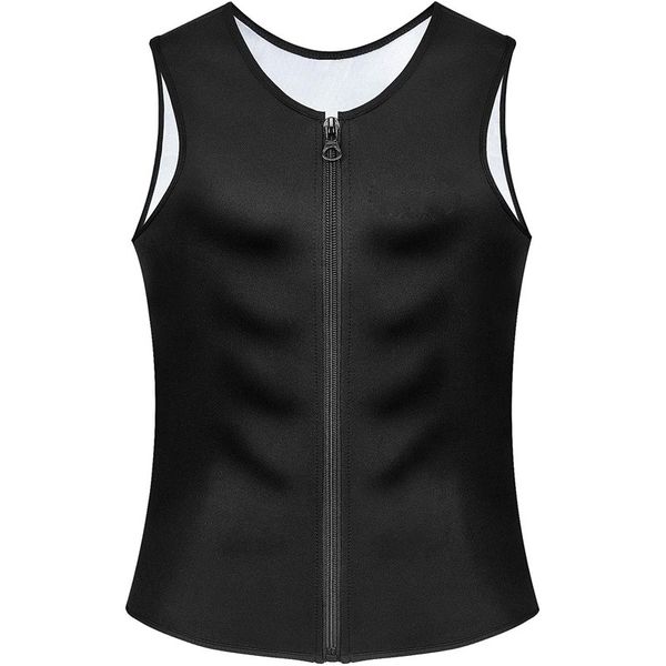 Est Men Sales in Sweat Suit Body Shaper Korsett zur Gewichtsreduktion mit Reißverschluss, Taillentrainer, Weste, Tanktop, Trainingsshirt