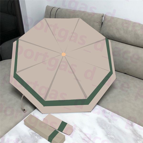 

vintage interlock letters umbrellas trendy automatic folding parasol fashion striped design sunny rainy umbrella with box dust slip