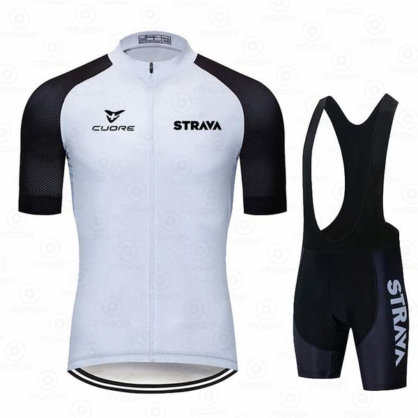 

racing sets 2021 strava men cycling jersey mtb road bike bib shorts summer breathable team sport bicycle short sleeve shirt set, Black;blue
