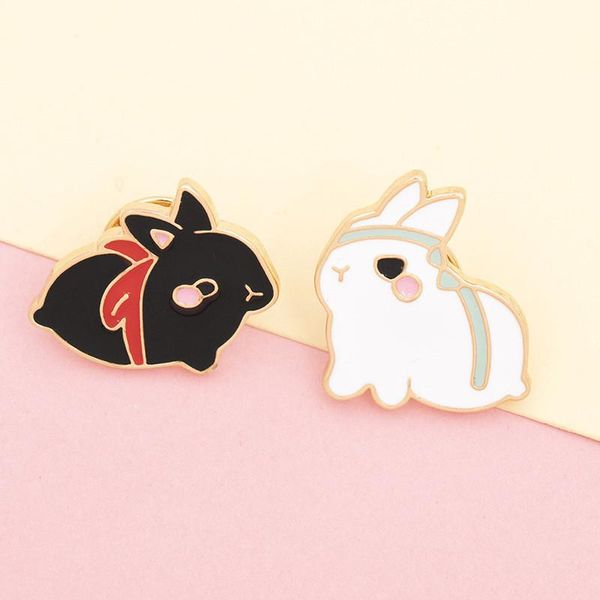 

pins, brooches cartoon black white enamel brooch for women girls bag clothes animal lapel pin button badge jewelry friends gift, Gray