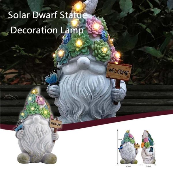 

garden decorations solar gnome statue resin figurine light outdoor meditation cute dwarf art sculpture ornament lamp lawn patio party gifts