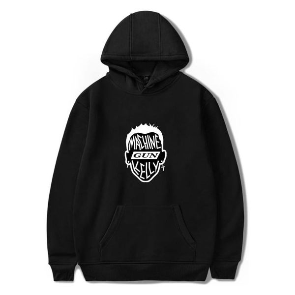 

men's hoodies & sweatshirts 2021 mgk logo rapper sweatshirt hip hop fans hooded warm long sleeve adult, Black