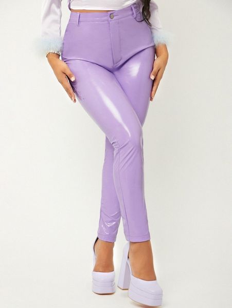 

sxy skinny pu leather pants 54j2#, Black;white