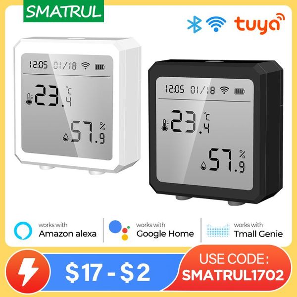 

smart home control tuya wifi temperature and humidity sensor indoor hygrometer thermometer alarm battery lcd display for alexa google