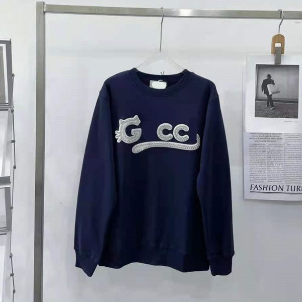 

2021 autumn new fashion brand ancient cat letter simple leisure white couple sweater, Black