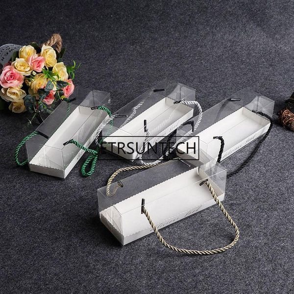 

gift wrap 500pcs/lot 18.5cm*6.5cm*6.5cm clear transparent packing box with tray baked cookie birthday cake