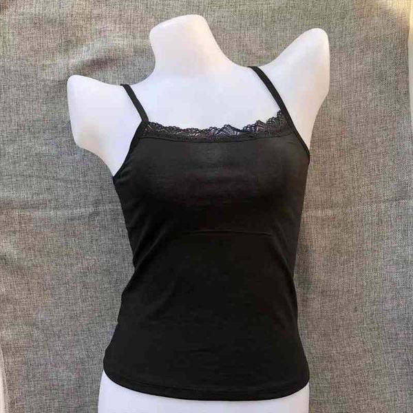 

fashion bottoming vest women camis lace tube slimming sling underwear pure cotton inner and outer penetration, White