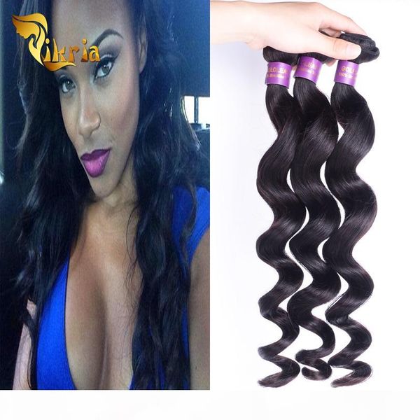 

peruvian virgin hair brazilian indian malaysian loose wave remy human hair 3 bundle weave clip in hair extensions crochet bradis, Black