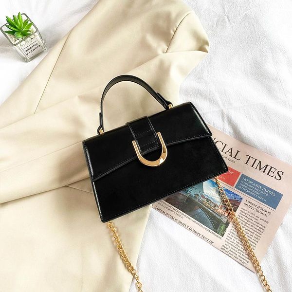 

evening bags 2021 fashion women's shoulder bag brand flip handbag design horseshoe buckle square luxury chain crossbody female purses