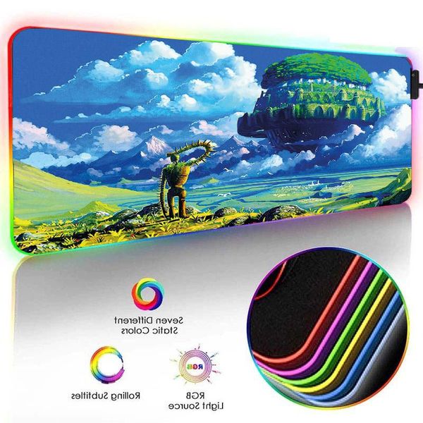 

mouse pads & wrist rests giraffe rgb with usb port large pad led anime gamer mini pc desk mat notebook keyboard gaming accessories mousepsd