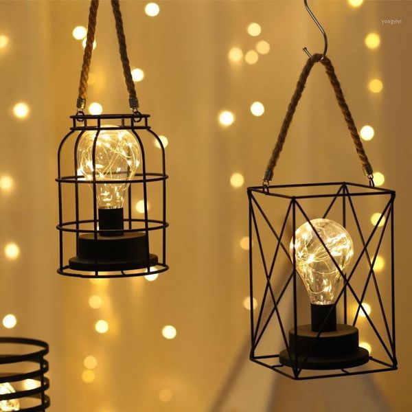 

retro iron art led lantern decorative colorful lamp with handle warm white lighting bulb fairy party wedding home decor lighting1