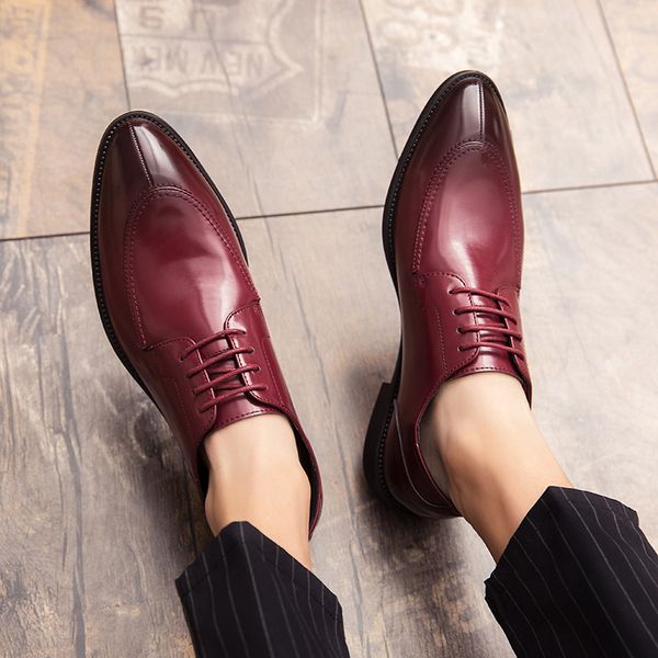 

dress shoes men patent leather men shoes office business shoes designer men formal wedding party 38-48, Black