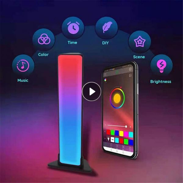 

night lights led smart light bars rgb sound control pickup rhythm app music atmosphere stage lamp for pc tv room decoration direct sale