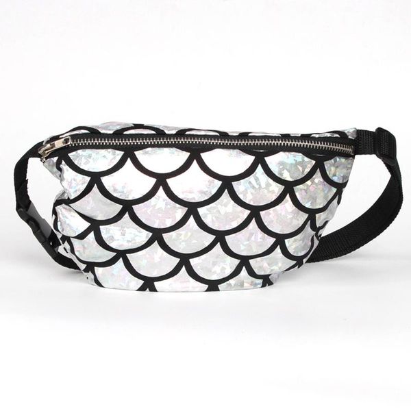 

travel bag belt pouch holiday money wallet fish scale look washable crossbody zipper closure small fashion waist bag multi use
