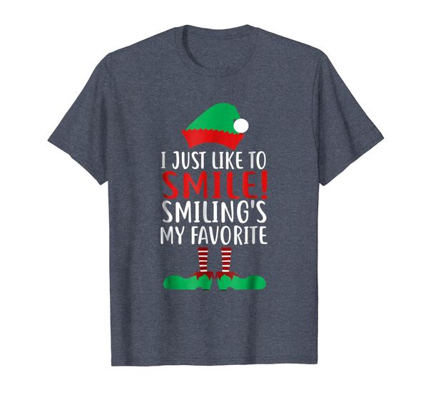 

elf t-shirt i just like to smile smiling's my favorite, White;black