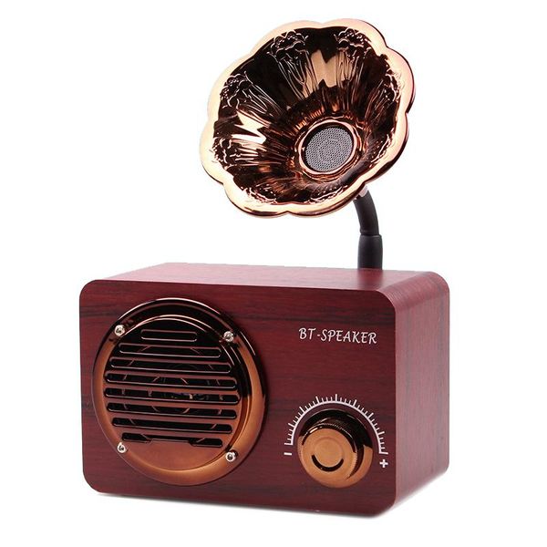 

mini vintage classic gramophone retro phonograph shape wireless bluetooth stereo speaker supported tf card fm radio aux input
