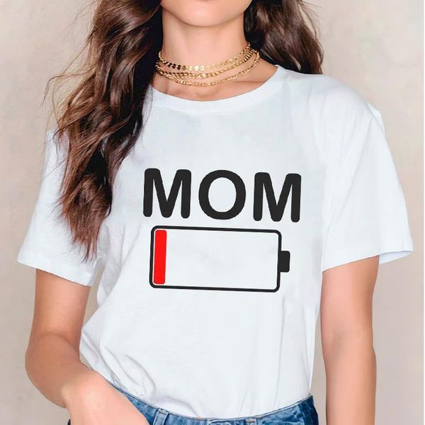 

women 2021 mama mom funny tired printed t shirt clothes tshirts womens mother ladies graphic female tee t-shirt clothing, White